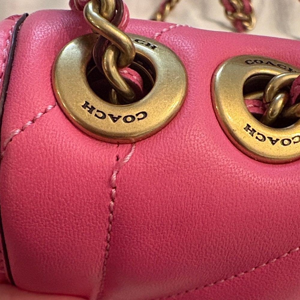 Coach Fuchsia Quilted Crossbody Bag - Picture 5 of 11